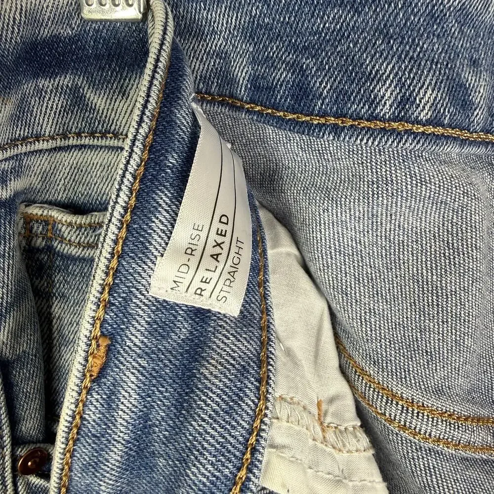 Lane Bryant Women’s Jeans Mid-Rise Relaxed Straight Cargo Size 18
